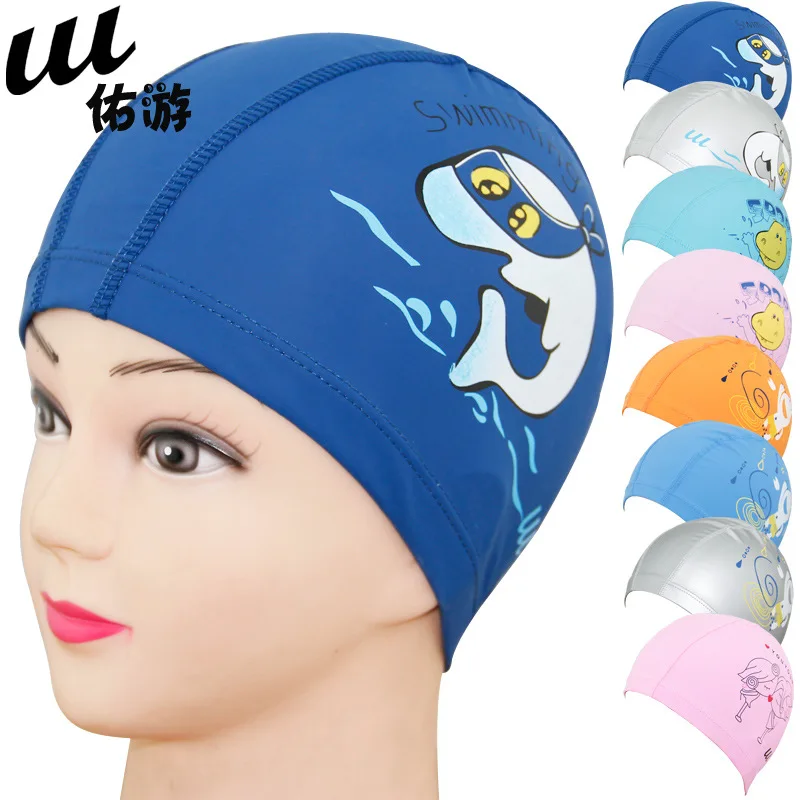 Swimming Cap Waterproof Protect Ears PU Long Hair Swim Pool HatS for