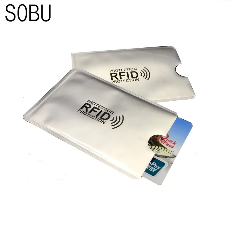 

1pc Flash Anti Rfid Blocking Reader Lock Bank Card Holder ID Bank Card Case Rfid Protection Metal Credit Card Holder Aluminium