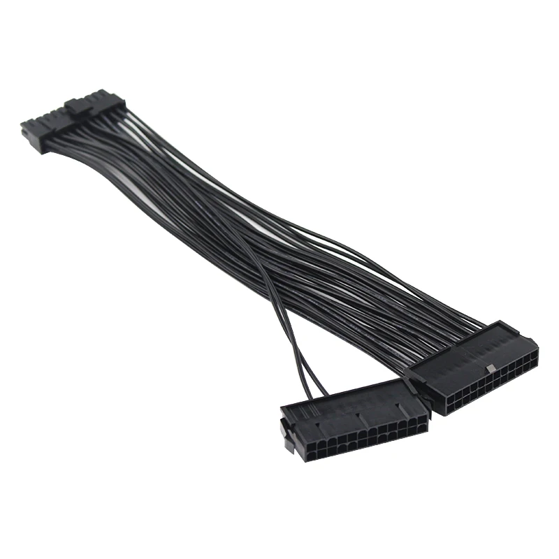 24 Pin 2-Way Dual PSU Power Supply Starting Cable for ATX Motherboard (30cm) for Mining