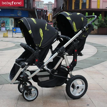 

Luxury twins Pram Minie Micky Double Strollers Twins Prams For Newborns two baby Lightweight stroller