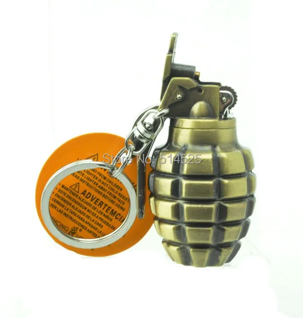 Cigarette Flame Lighters Antitank Grenade Design With KeyChain