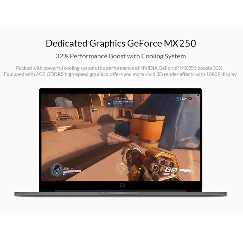2019 Xiaomi Mi Laptop Notebook Pro 15.6'' Windows10 Intel Quad Core I5/I7 16GB 256GB Fingerprint ID NVIDIA MX250 Gaming Laptop