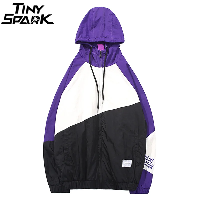 Harajuku Windbreaker Hooded Jacket Men Hip Hop Streetwear Hoodie Jacket Coat Color Block Autumn 2018 Casual Track Jacket Zipper Harajuku Windbreaker Hooded Jacket Men Hip Hop Streetwear Hoodie Jacket Coat Color Block Autumn 2018 Casual Track Jacket Zipper