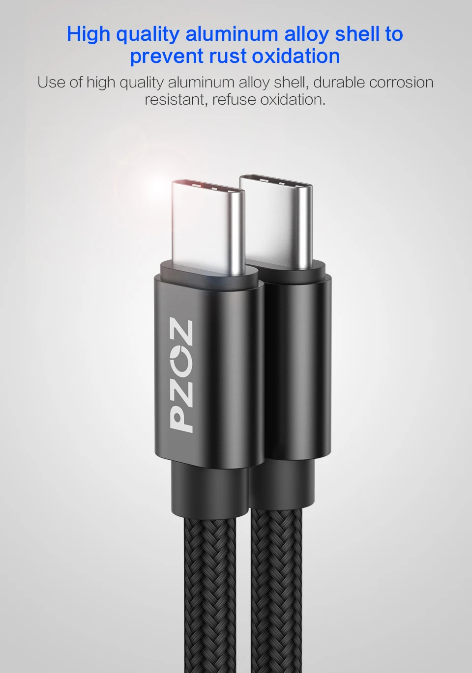 PZOZ usb c к usb-c кабель 3A PD Быстрая зарядка type c к type-c для ipad pro samsung S9 переключатель Macbook usbc зарядное устройство PD кабель