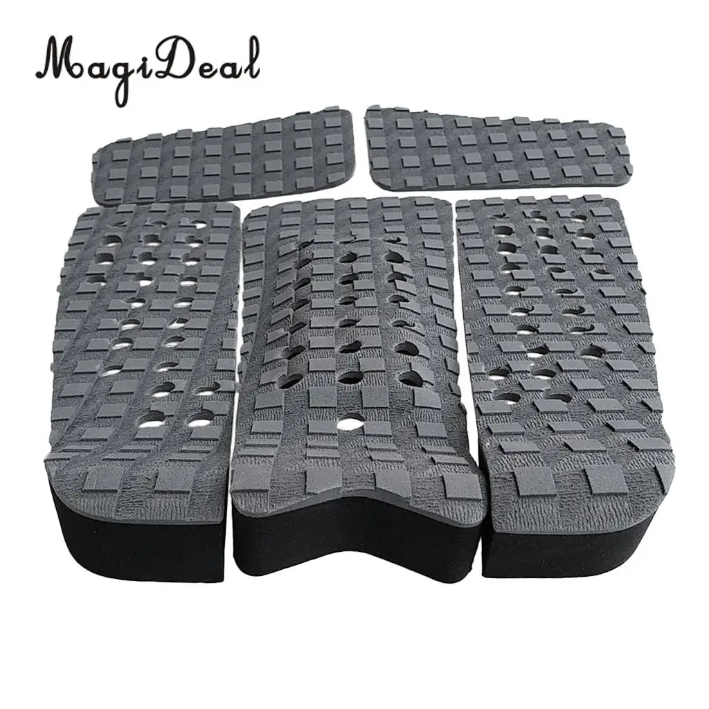 MagiDeal 5Pcs/Set EVA Universal Foot Traction Deck Grip Tail Pad for Surfboard / Skimboard / Kiteboard / Shortboard / Longboard