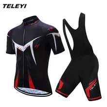 TELEYI красный Pro Велоспорт Джерси Набор Мужская велосипедная одежда черный Ropa Ciclismo MTB велосипедный Джерси Топ нагрудник шорты Лето