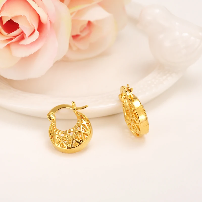 2pairs Romantic Gold color african Dubai IndFashion Earrings Jewelry