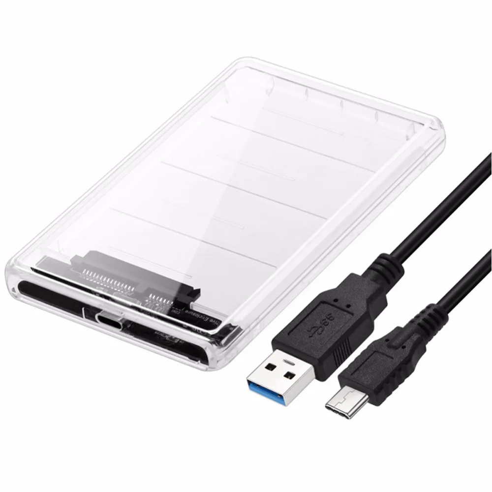 

NEW 2.5 Inch External Hard Drive 2TB USB 3.0 Type-C To SATA HDD SSD Enclosure Storage Case 140*80*30mm