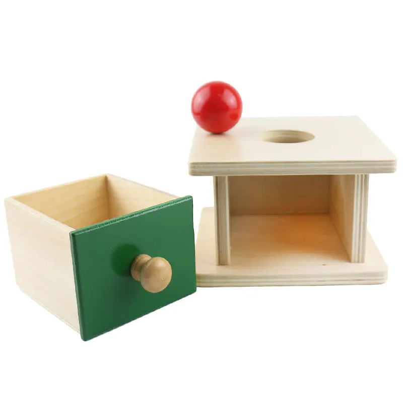 Infant Toddler Montessori Materials Wooden Ball Coin Box Educational math toys Preschool Training Brinquedos Juguets G1946T
