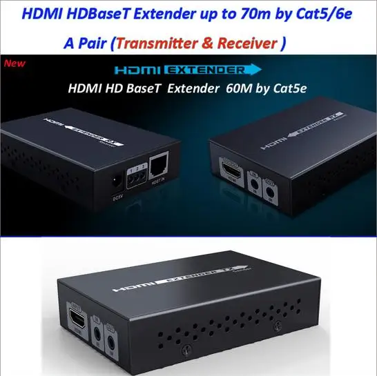 

10Pcs/Lot, 70m/ 229Ft, Real 4K*2K 3D LKV375N HDBaseT HDMI IR Remote LAN Extender Repeater over RJ45 Cat5e/Cat6,Free shipping