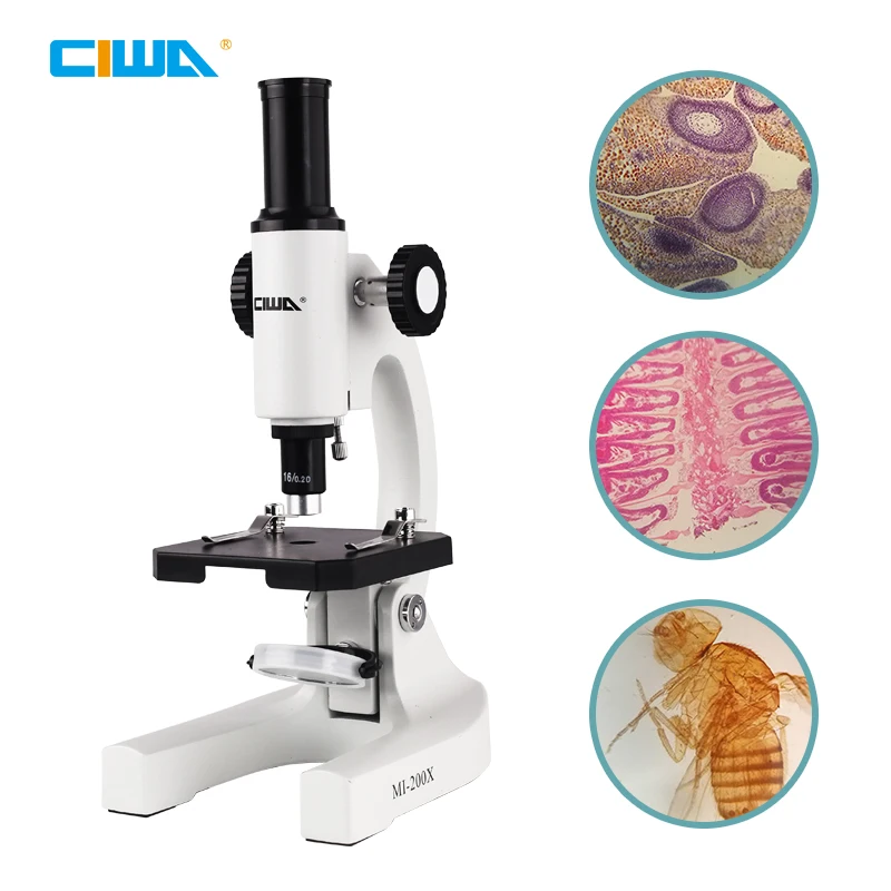 

CIWA 200X Professional Biological Microscope For Students Science Experiment School Educational Lab HD Monocular Microscope