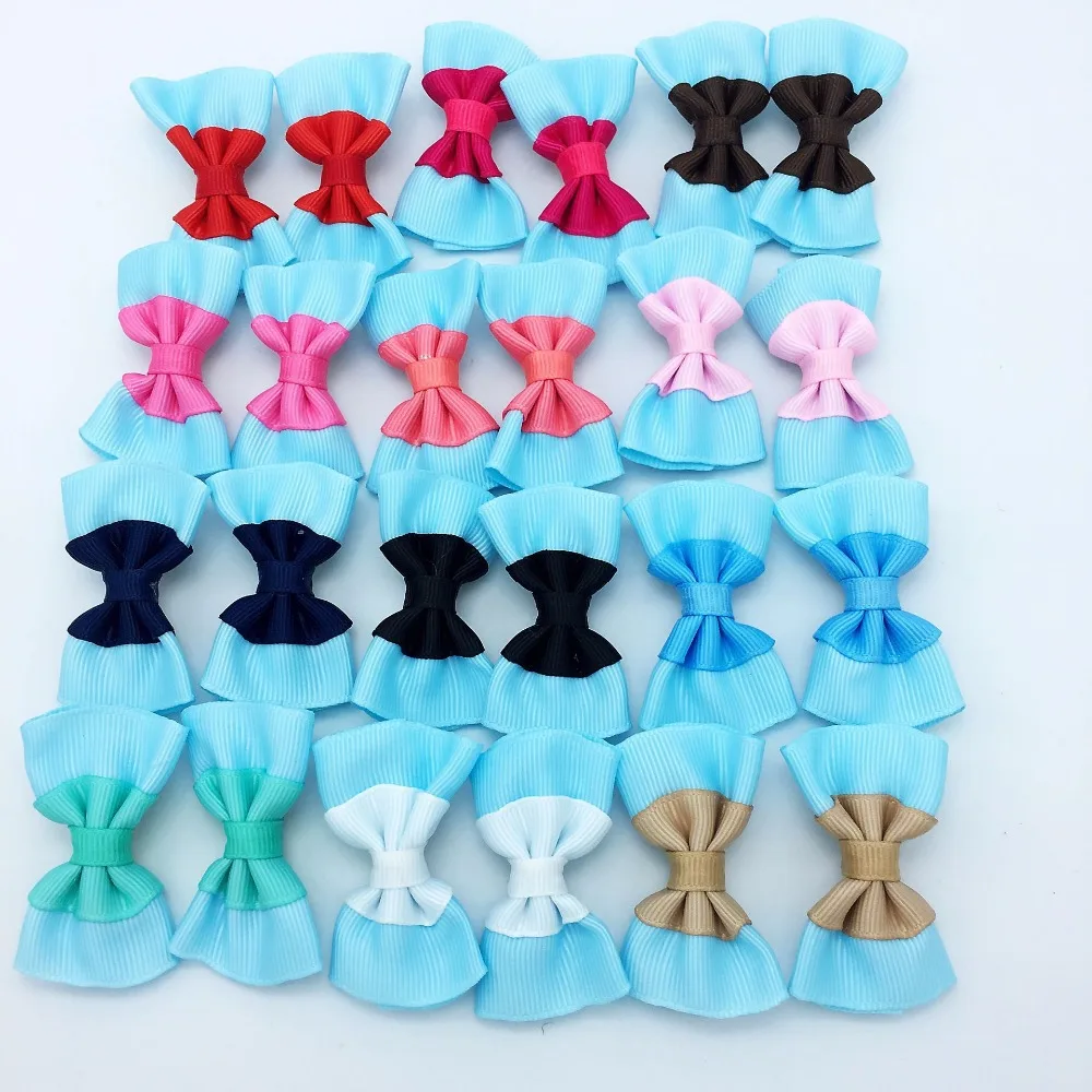 

24 Pcs/lot Dog 2 Inch Boutique Grosgrain Ribbon Hair Bow Clip For School Little Girl Hair Accessories Kids Hair bow Headwear