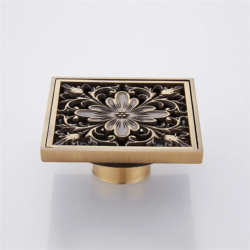 

ITAS1110 Antique copper all bathroom floor drain European style retro modern square toilet clean smell remover home sanitary