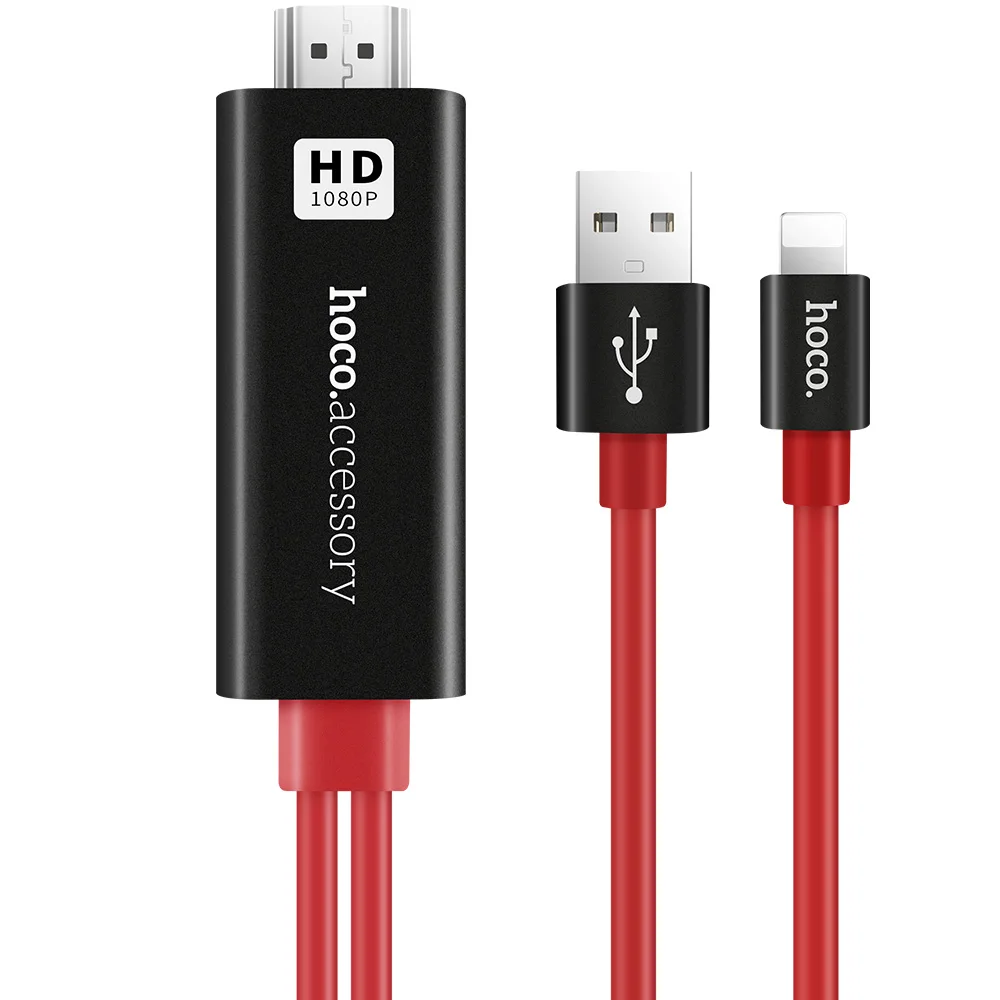 HOCO для Apple plug hdmi AV кабель, адаптер для зарядки 8 pin к HDTV 1080 p проектор монитор для iPhone X 7 8 iPad конвертер