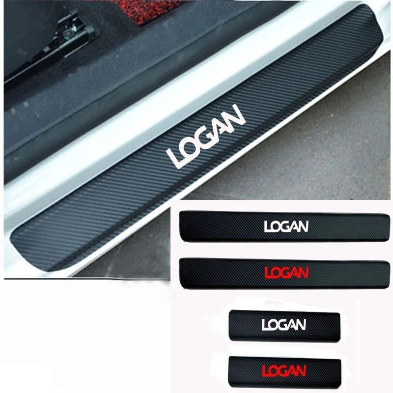

4 Pieces Car Door Window Protector Sticker Carbon Fiber Vinyl for Renault Logan