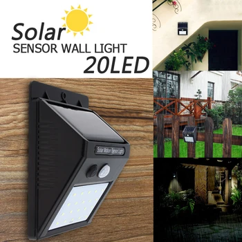 

20 LEDs solar wall lamp Garden Waterproof Wireless Security Motion Sensor 20 led Solar wall lights