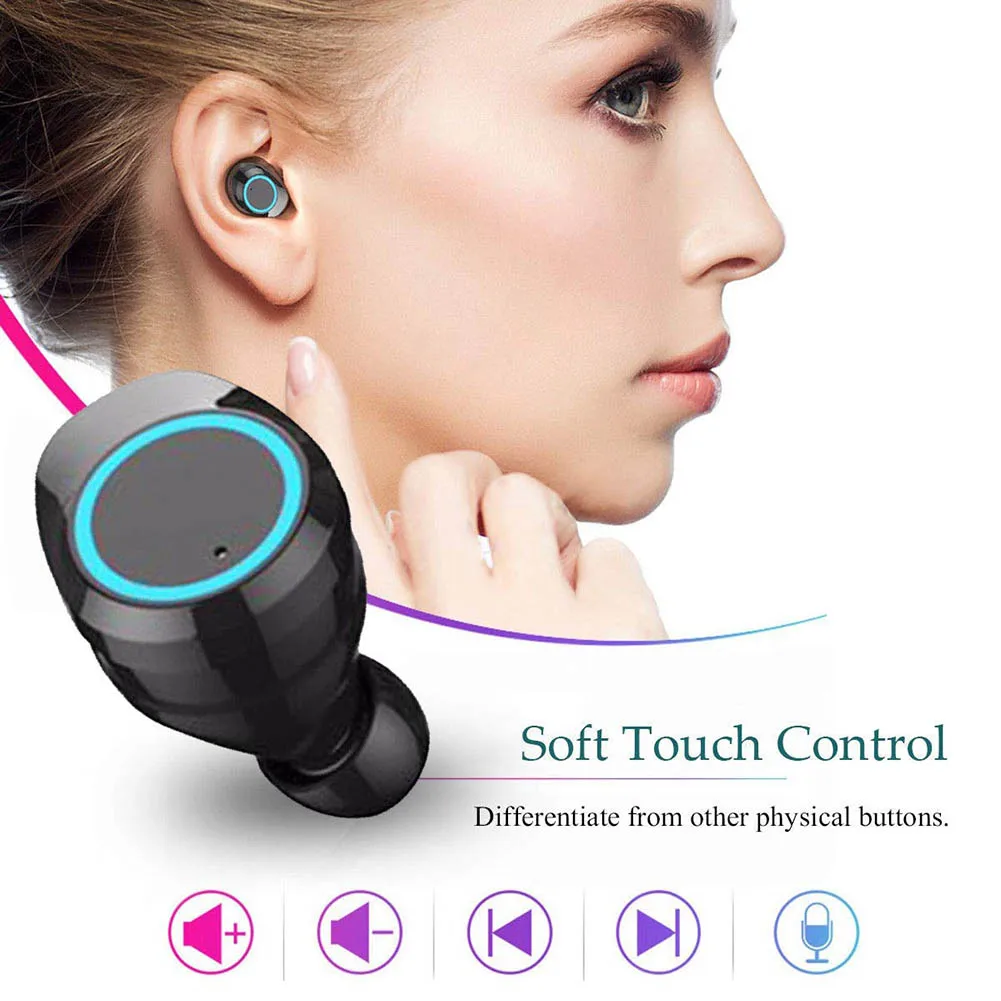 

Waterproof Bluetooth 5.0 Earphone TWS In-ear Fitness Wireless Headphone with Charging Pod @JH