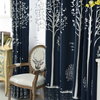 

[byetee] Pastoral Blackout Kitchen Curtains For Shading Curtains Bedroom Living Room Window Door Curtain Fabric Cloth Drapes