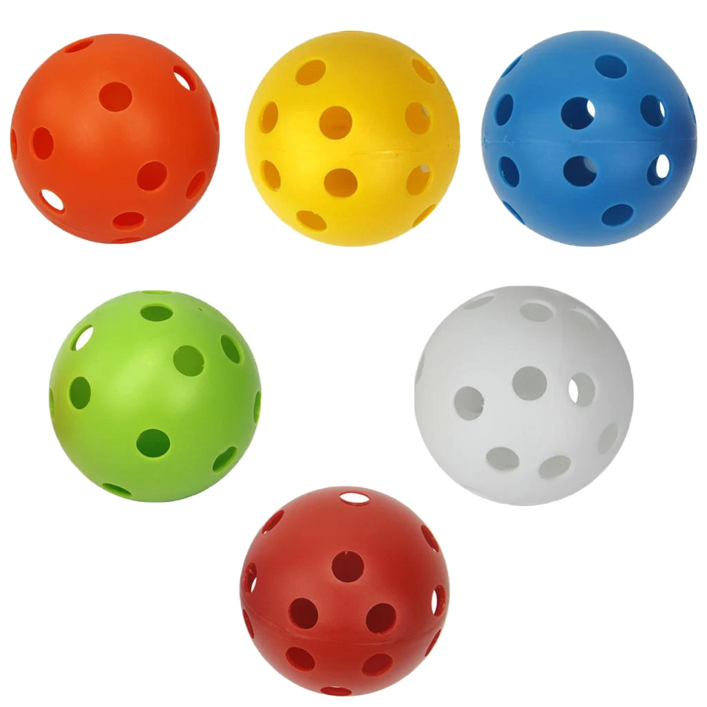 6-Pack Plastic Golf Practice Balls – Airflow Hollow Golf Training Balls for Driving Range/ Swing Practice Home Backyard Use 