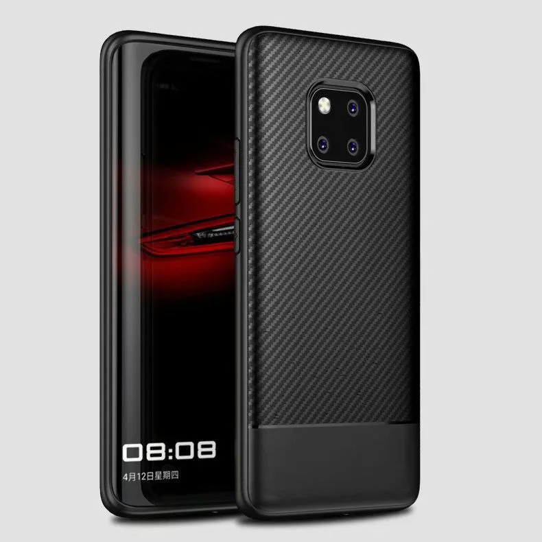 luxury Anti-skid Carbon Fiber TPU Gel Skin soft Case Cover For huawei mate 20 pro |