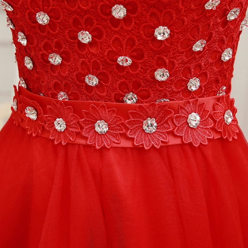 Robe de soiree элегантное красное официальное вечернее платье на одно плечо, женское короткое спереди длинное сзади платье, бальные платья, Китай W2090