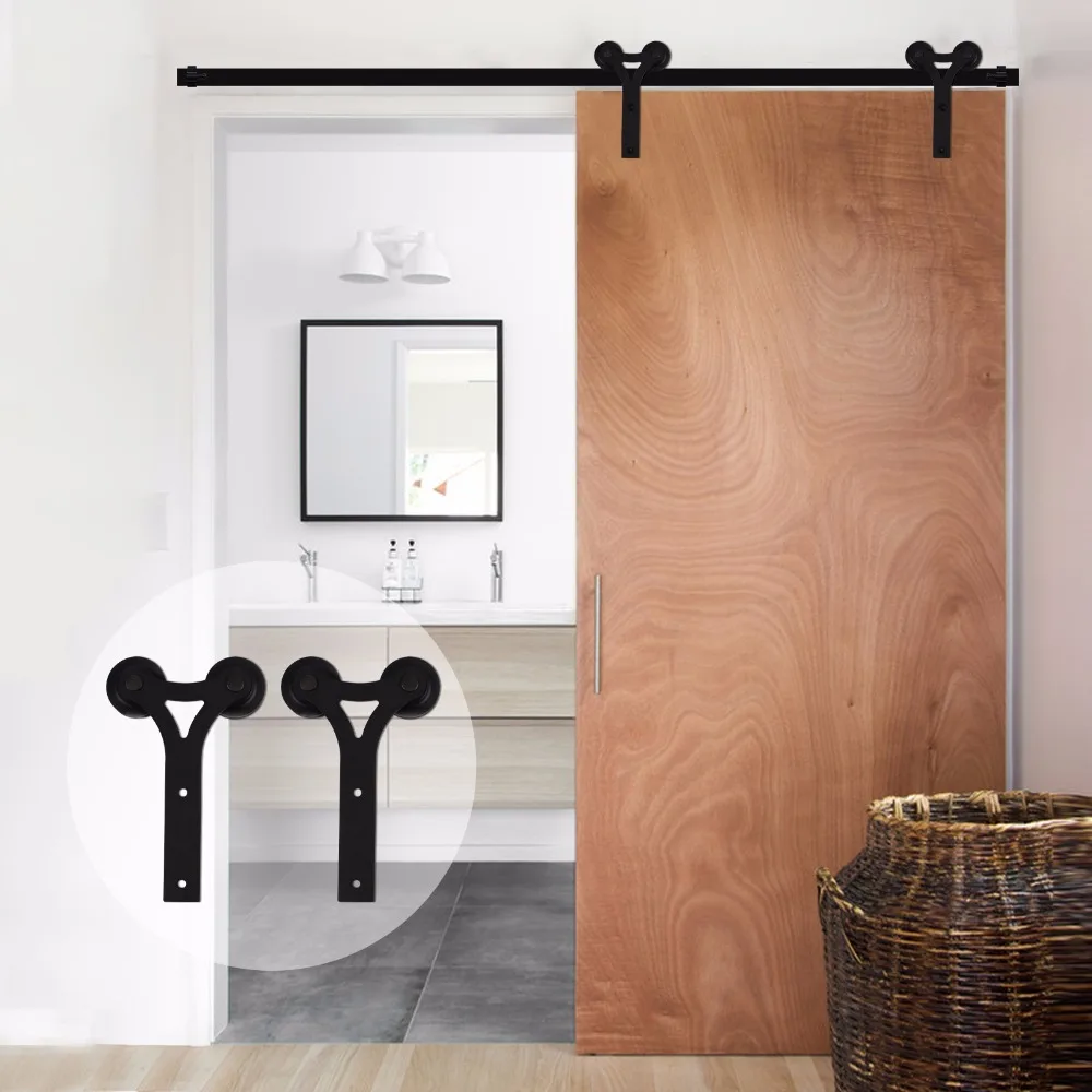LWZH 14ft 15ft Classic Style Rail Sliding Barn Door Track Hardware Sliding font b Closet b
