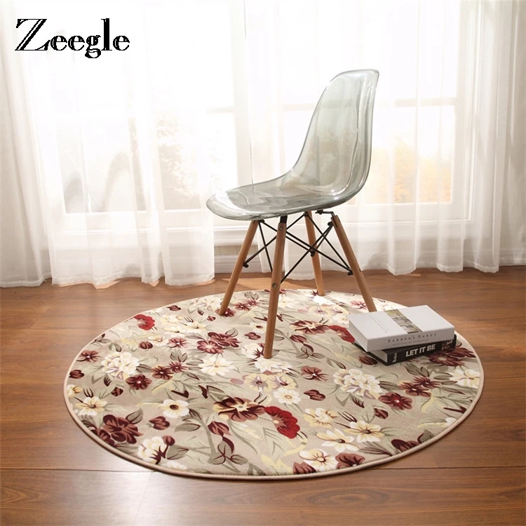 Zeegle Soft Round Carpets For Living Room Sofa Chair Area Rug Coral