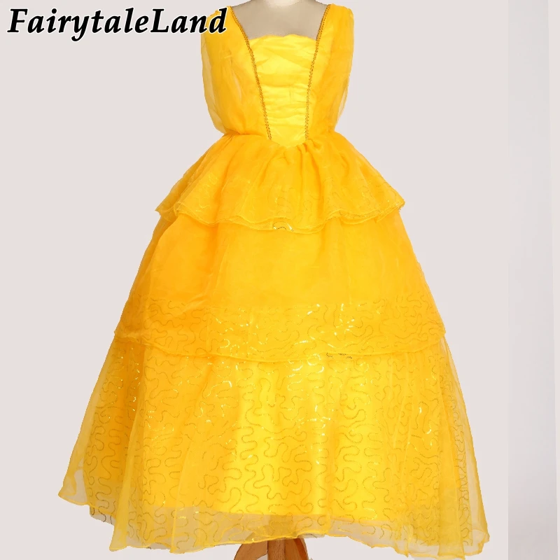 Us 6922 Newest Girls Belle Dress Emma Watson Princess Belle Cosplay Costume Halloween Costumes Kids Cosplay Beauty And The Beast Costume In Girls