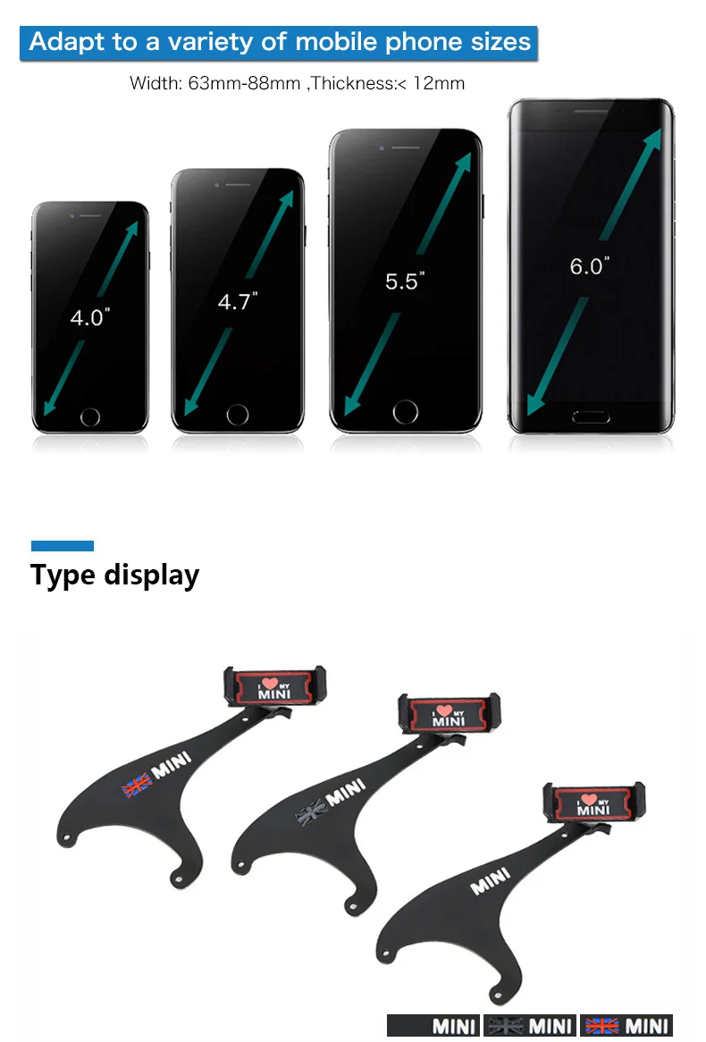 Car Mobile Phone Holder Bracket Union Jack Decorations for BMW Mini Cooper Countryman F60 Accessories Car Styling (3)