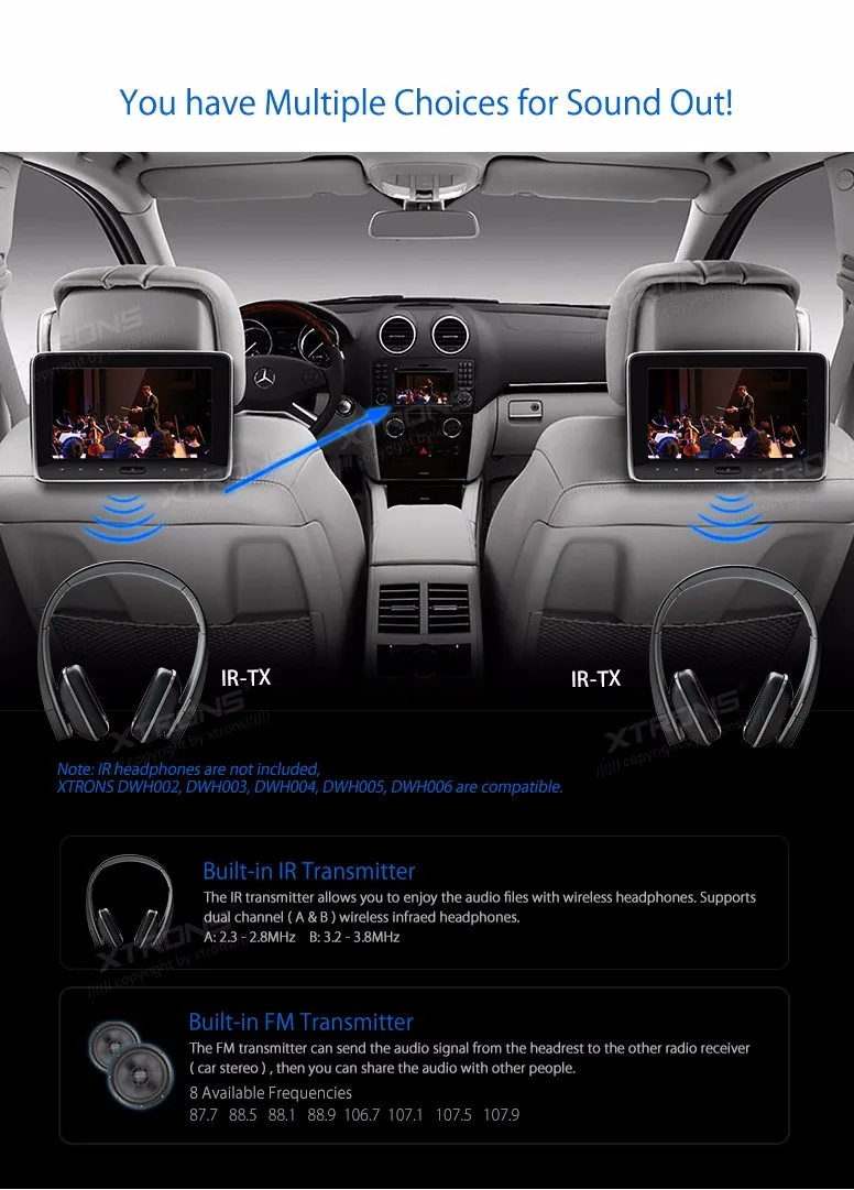 Best 10.1" Touch Button Headrest Car DVD Car Headrest DVD Car Headrest Monitor DVD with Built-in HDMI Port & 1024*600 Resolution 12