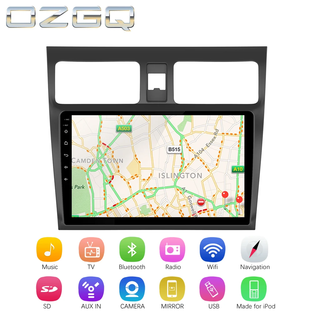 Clearance OZGQ Android 7.1 Car Player For Suzuki Swift 2004~2018 HD Screen Auto GPS Navigation Bluetooth Radio TV Audio Video Music Stereo 2