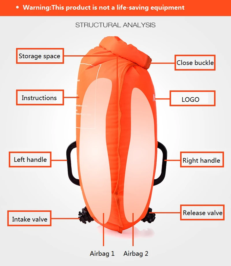 Naturehike надувной плавательный флотационный мешок спасательный круг плавательный бассейн сухой водонепроницаемый мешок для плавания дрейфующий розовый оранжевый