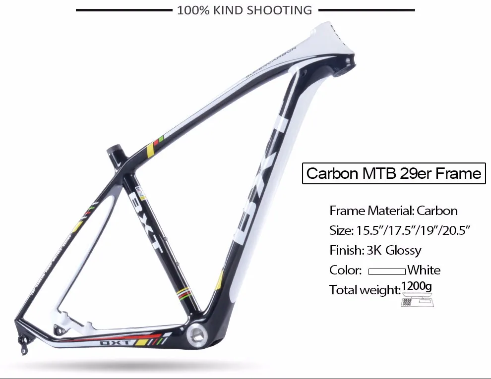 Excellent BXT 2018 Full carbon mountain bike 29er frame 3K weave bicicletas mountain bike 29 bicycles carbon mtb frame 135*9mm and 142*12m 5