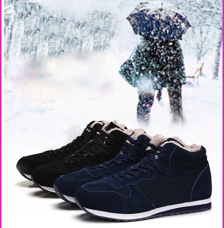 Зимние ботинки; мужские кроссовки; коллекция года; Модные дышащие однотонные Зимние ботильоны; мужская обувь на шнуровке; Теплые повседневные мужские кроссовки на меху
