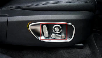 

8pcs Chrome Matte Interior Car Seat Control Adjustment Switch Button Cover Trim For Land Rover Discovery Sport 2015 2016 2017