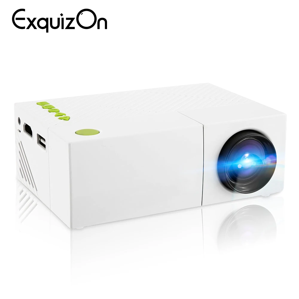 

Exquizon YG310 updated YG300 LED Portable Projector 800LM 3.5mm 320x240 HDMI USB Mini Projector Home Media Player support 1080p