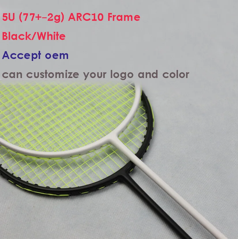 جديد وصول ARC10 5U 77 جرام سوبر ضوء الريشة مضرب 100% الكربون الأسود/الأبيض الريشة مضرب تمارين مضرب جديد وصول ARC10 5U 77 جرام سوبر ضوء الريشة مضرب 100% الكربون الأسود/الأبيض الريشة مضرب تمارين مضرب
