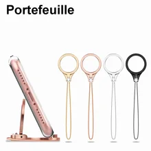 Portefeuille ремешок для Xiaomi Huawei телефоны ремешок на запястье iPhone 8 X Oneplus 3 t ключи металлический палец кольцо держатель мобильного телефона ремешки