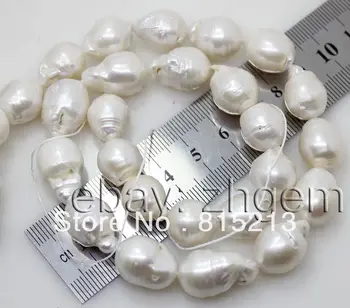 

ddh001016 natural white keshi Freshwater Pearl loose beads necklace 11-14mm