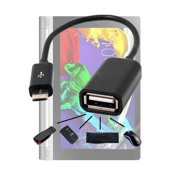 

5 Pins Micro USB OTG to USB 2.0 Adapter for Lenovo Yoga 3 2 8 10 for Lenovo Tab 2 A7-10 30 A8-50 A10-70 A7600 OTG Host Converter
