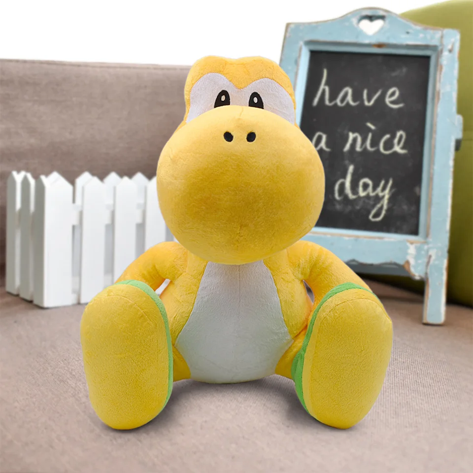

41cm 16.4'' Sitting Yellow Yoshi Super Mario Bros Toy Yoshi Dinosaur Doll Sweetie Animals Kawaii Plush Stuffed Christmas Gift