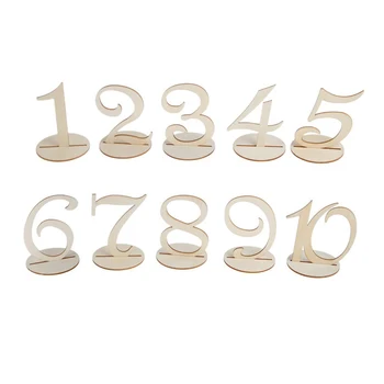 

SDFC-1-10 Wooden Table Numbers Set with Base Birthday Wedding Party Decor Gifts