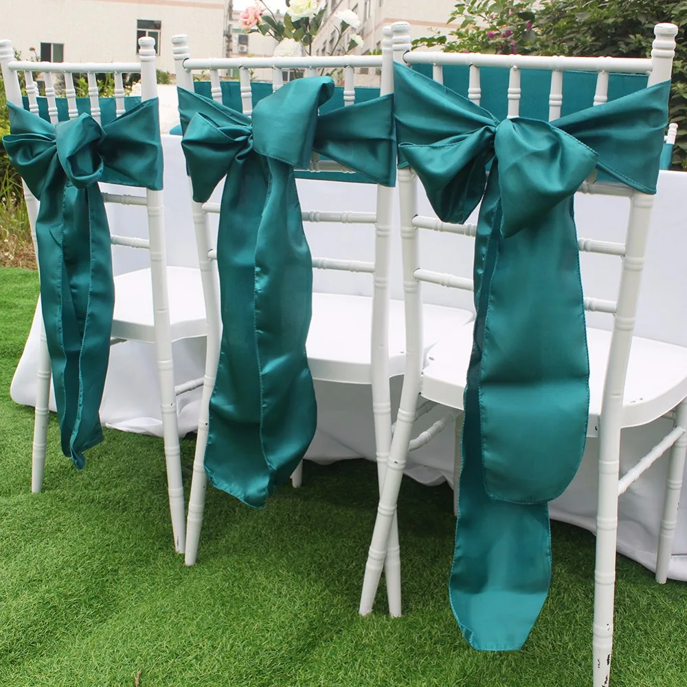 

20pcs/lot Modern Chair Sashes 15*275cm Satin Chair Covers for Wedding Decorations Banquet Event Party Supplies 8 Colors