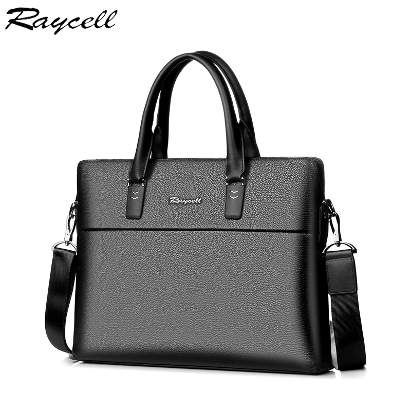 

RAYCELL Genuine Leather Men Crossbody Bag Tote Casual Men Briefcase Men Messenger Bag Cowhide Laptop Shoulder Bags Satchel Bag