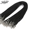 20 unids/lote Cordón de cuero genuino negro de 1,5mm cuerda trenzada ajustable de 45cm para DIY collar pulsera fabricación de joyas hallazgos JD0003 ► Foto 1/6