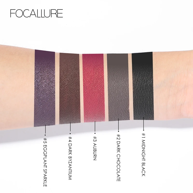 FOCALLURE 2 шт./компл. Черная Подводка для глаз Гель Крем Защита от воды, Длительное Действие, подводка для глаз Профессиональный гель для бровей с кистями