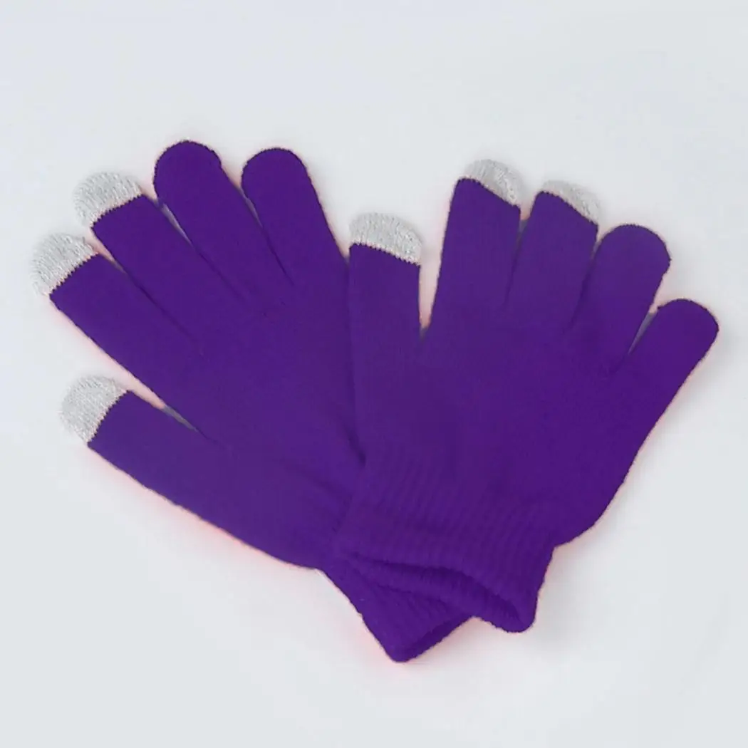 

Unisex Knitted Warmer Gloves Touch Screen Pair of Winter Hand Gloves Patchwork
