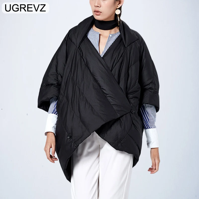 Winter Jacket Women Loose Parka Fashion Batwing Sleeve Female Down Cotton Coat 2018 New Overcoat Black White Autumn Short Jacket