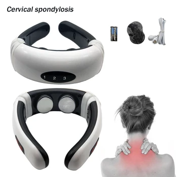 

Electric Pulse Back and Neck Massager Far Infrared Heating Pain Relief Tool Health Care Relaxation
