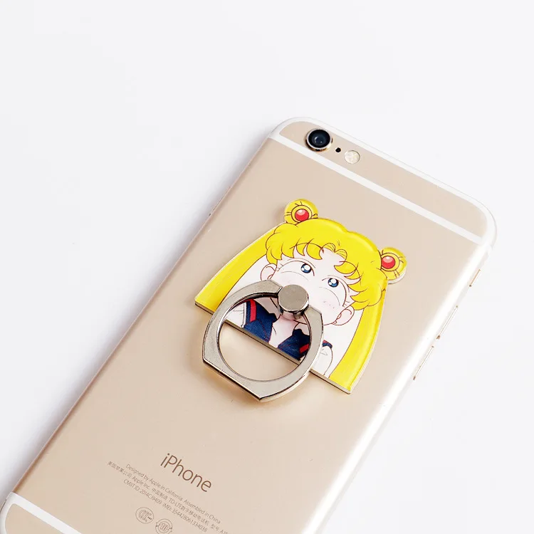 Soldier Sailor Moon Cosplay Badge Mobile Phone Support Ring Fastener 360 Christmas Gift for IPhone Samsung Phone Stand Holder